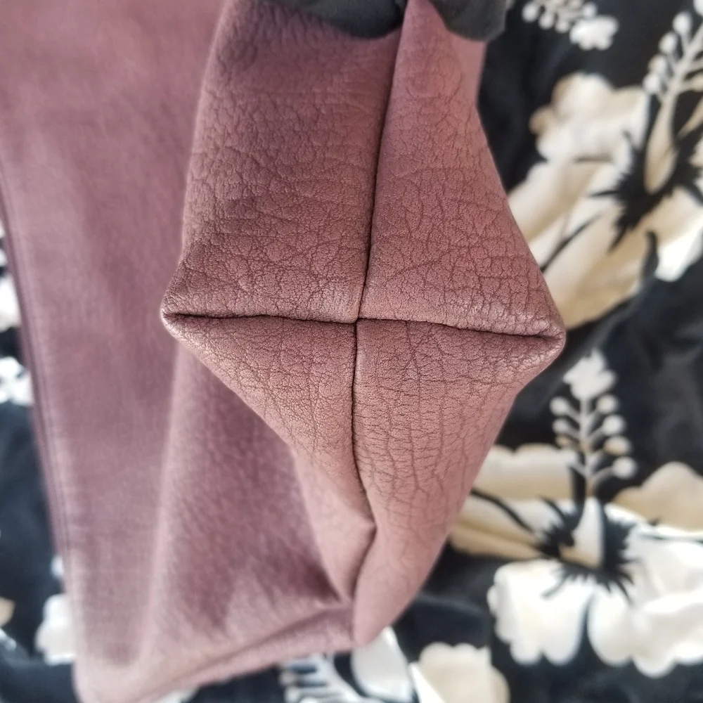 Free People Pebbled Vegan Leather Large Pouch Plum Colored